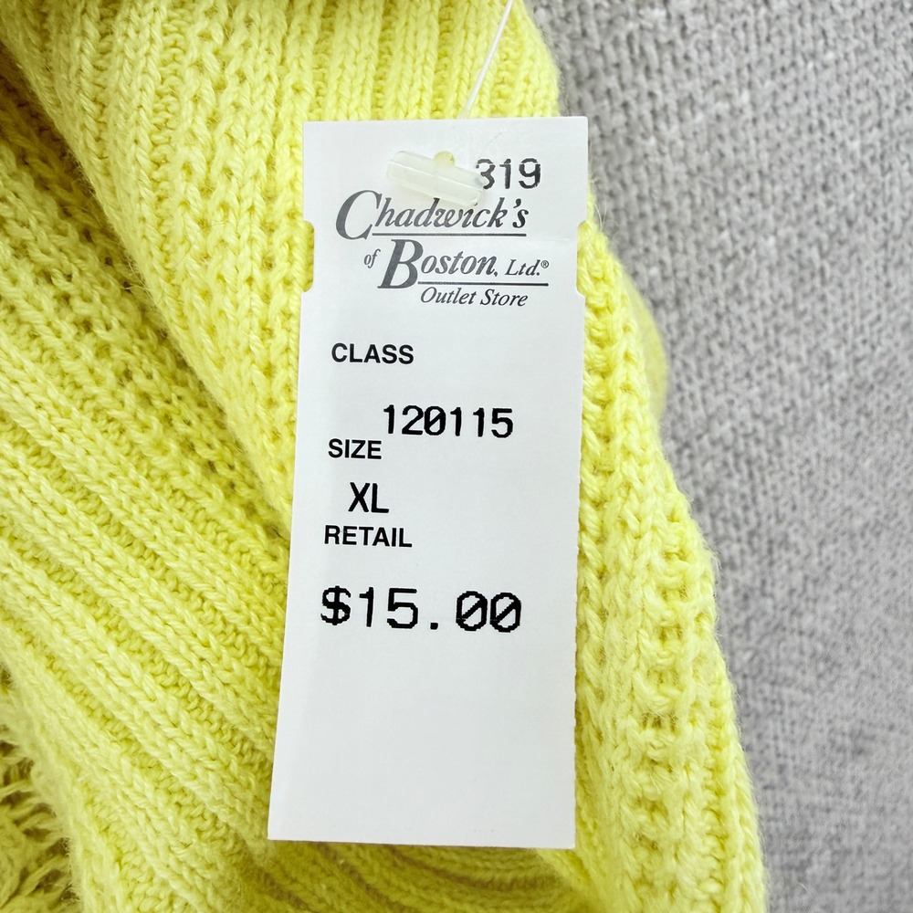 Vintage Gallagher Cardigan Womens XL Yellow Pearl Button Cotton Cottagecore - Picture 6 of 10